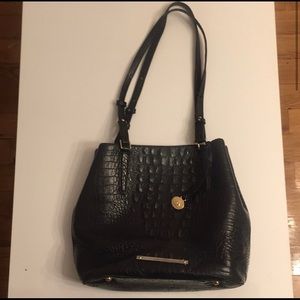 BRAHMIN Crocodile Embossed Tote